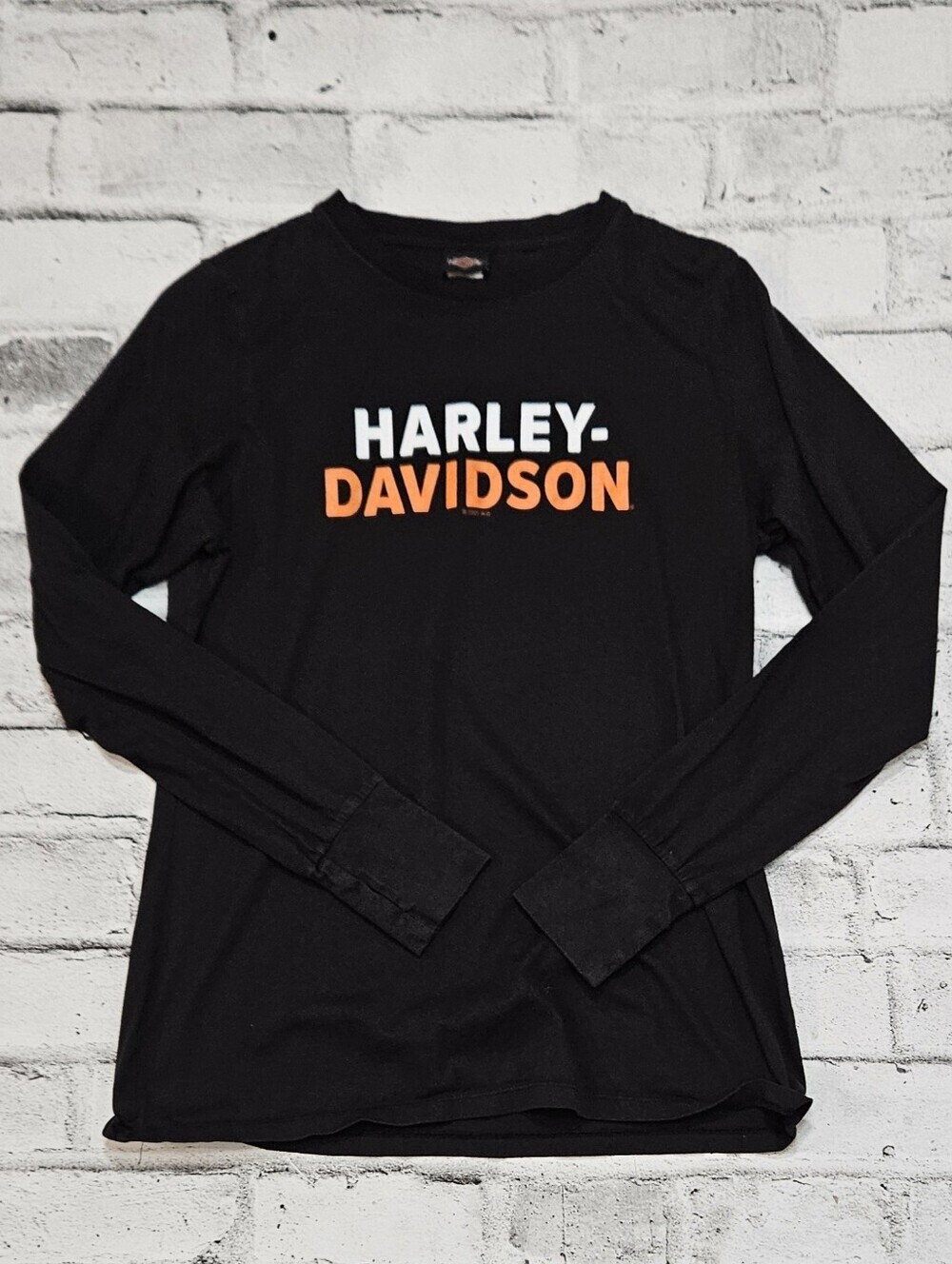 Harley Davidson Calgary Alberta Long Sleeve Graphic Tee Black Women's XL